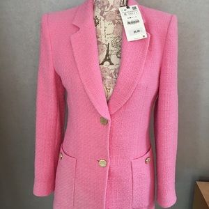 Zara, pink, boule, blazer with gold buttons